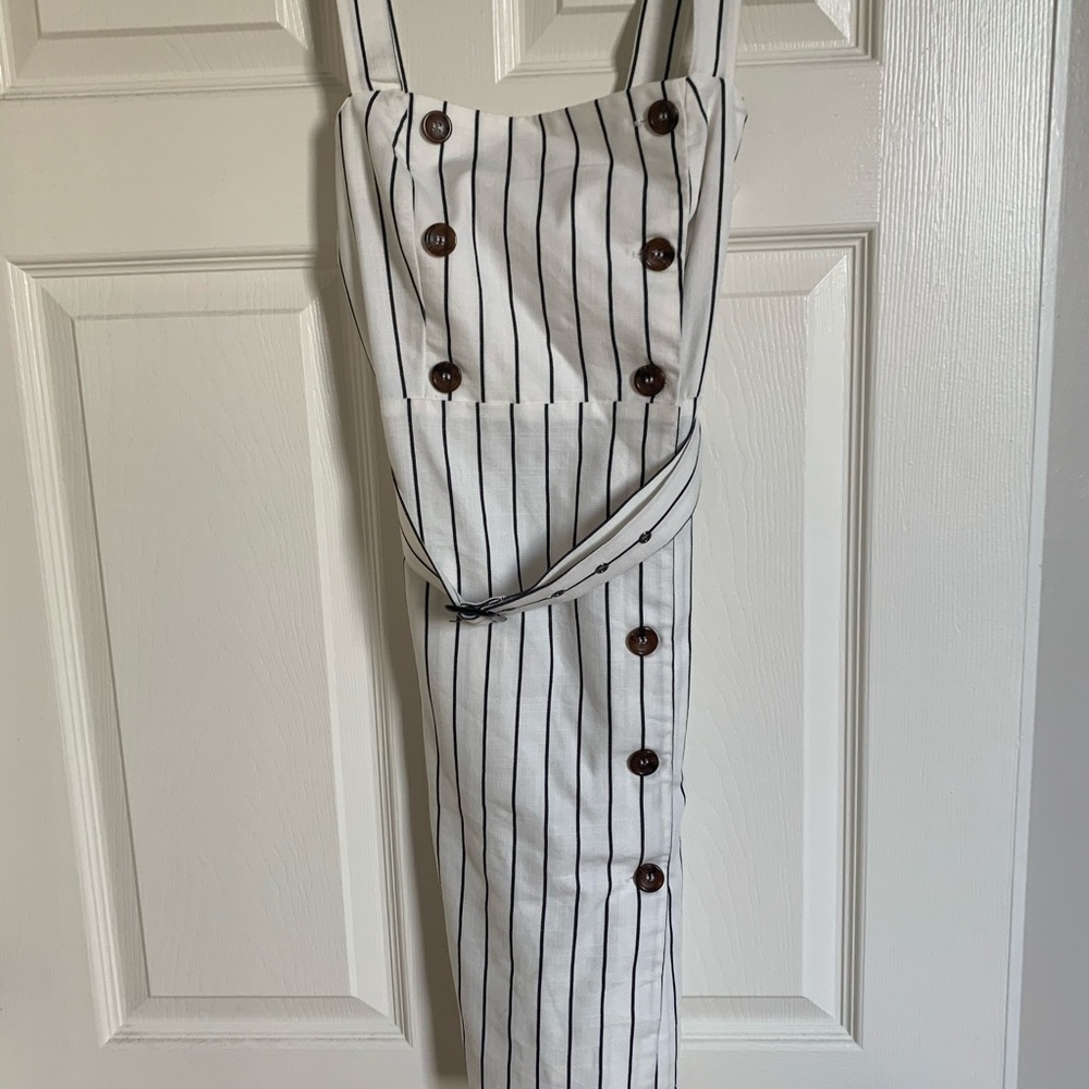Women’s Pinstriped Button Up Dress F21
